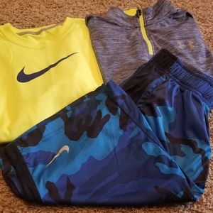 Boys Under Armour pullover & Nike Shirt & Shorts